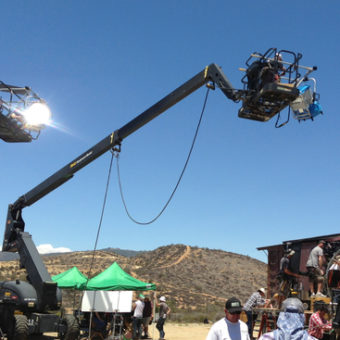 Cherry Picker used on a Movie Set